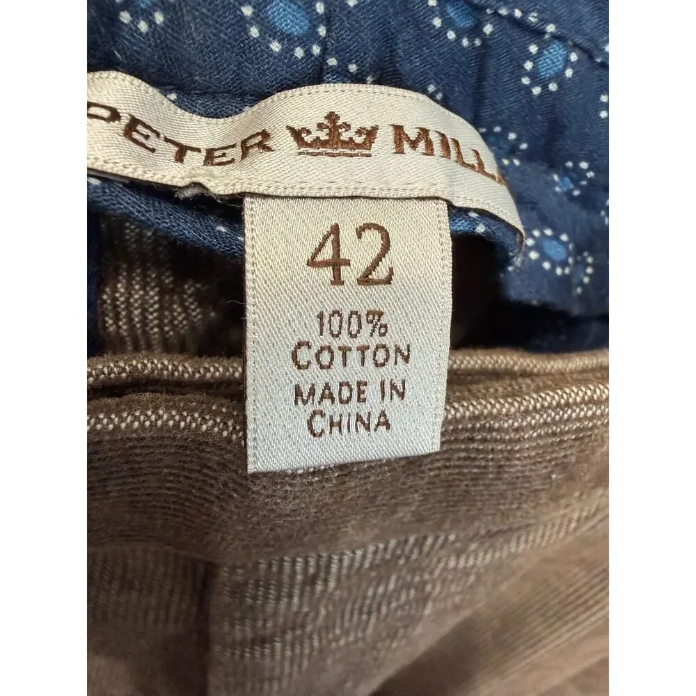 Peter Millar Corduroy Pants Men's 42x37 Brown Casual Preppy